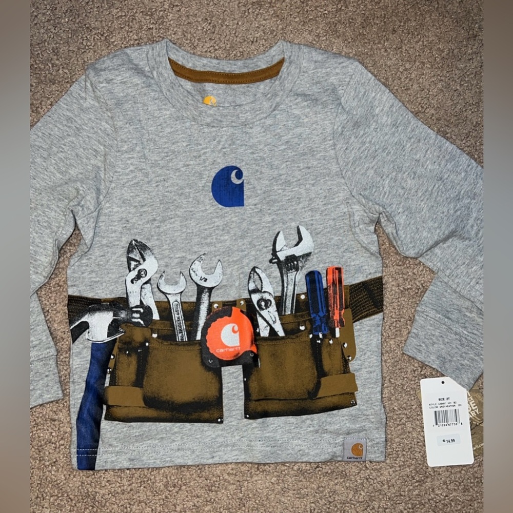 Carhartt long sleeve shirt, size 2T, brand new with tags